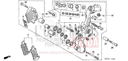 FRONT BRAKE CALIPER (2) XL1000V1 de 2001
